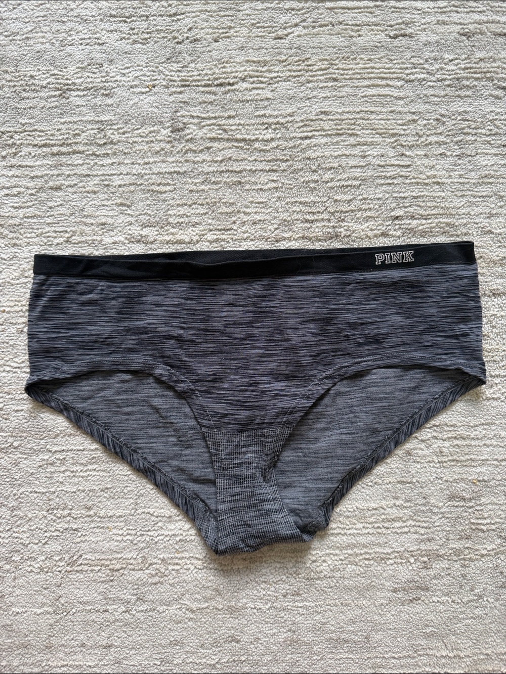 PINK Heathered Charcoal Hipster with White Logo